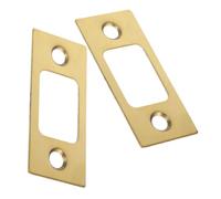 Homoyoyo 2 pièces Plaque Gâche Acier Inoxydable Renfort Pêne pour Serrure Porte Intérieure Guide Verrouillage Coin pour Maison Bureau