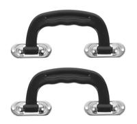 Homoyoyo 2 Pièces Poignée de Valise de Voyage de Rechange en Plastique Noir | Surface Lisse, Renfort Métallique, pour Réparer Bagages, Mallettes et Coffrets de Rangement Lors des Déplacements