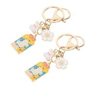 Homoyoyo 2 pièces Porte Clés Sakura Kawaii Lapin Bijou pour Sac à Dos Voiture et Clés Accessoire Mode