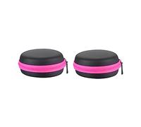 Homoyoyo 2 Pièces Sac Rangement Huiles Essentielles Rond Étui Vide Portable Antichoc PU Cuir et EVA pour Voyage Organise Bouteilles Roll Protection Lumière