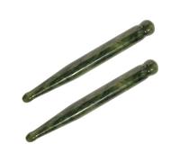 Homoyoyo 2 pièces Stylo Acupression Jade pour Visage et Yeux Outils de Massage Points Déclencheurs Améliore Circulation Sanguine Réduit Gonflements et Ombres Soin Complet Peau et Yeux