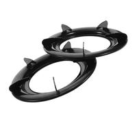 Homoyoyo 2 pièces Support de Cuisinière à Gaz Rond Fer Noir Robuste et Antidérapant Lot pour Gazinière Accessoire de Cuisine et Stable