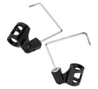 Homoyoyo 2 Pièces Support de Microphone Réglable en ABS et Fer Noir pour Saxophone Pied Portable avec Tige Métallique Ronde, pour Performances Scéniques et Lieux Extérieurs