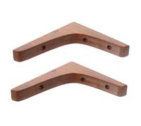 Homoyoyo 2 pièces Support Étagère Bambou et Massif Équerre Murale Angle Renforcée Fixation Robuste pour Étagères Flottantes Lot de Foncé Support pour Bibliothèques et Espaces de Rangement