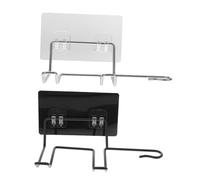 Homoyoyo 2 pièces Support Mural Sèche-cheveux sans Perçage Inox Noir et Blanc Porte-sèche-cheveux Robuste pour Salle de Bain Cuisine et Salon Design Simple
