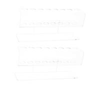 Homoyoyo 2 Pièces Support Organisateur Transparent avec Emplacements pour Outils de Manucure Présentoir Acrylique Clair pour Pince à Épiler Cils Stylos Nail Art et Applicateurs Cils