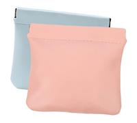 Homoyoyo 2 pièces Trousse Maquillage Mini PU Cuir Portable Organisateur à Compact Durable Pochette Coin Purse Voyage École Camping