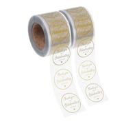 Homoyoyo 2 rouleaux Étiquettes Merci Rondes Transparentes Autocollants Remerciement Résistants Déchirure pour et Scellement de Boîte