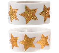 Homoyoyo 2 rouleaux Stickers Étoiles Dorées DIY pour Scrapbooking Cahier Autocollants Décoratifs Muraux et Récompenses Scolaires