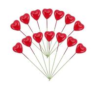 Homoyoyo 20 Décorations en Mousse de Cœur Rouge, 20 Mm, Piques à Dessert pour Gâteau Saint-Valentin, Mariage et Fête, Lot DIY Bâtonnets en Fer Colorés Aléatoires Couleur Couleur Aléatoire