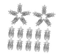 Homoyoyo 20 Pièces Charms Insectes Vintage Cigale Argent Ancien pour Bijoux DIY Colliers Bracelets Artisanat