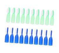 Homoyoyo 20 pièces Lot de Mini Brosses à Dents Souples avec Manchon Doigt Brosses de Nettoyage pour Prisons et Établissements Psychiatriques Anti-auto-mutilation Bleu et Vert