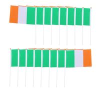 Homoyoyo 20 pièces Lot de Mini Drapeaux à Main Irlande Polyester Résistant pour Fêtes Saint Patrick et Événements Sportifs