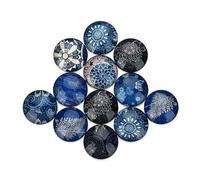 Homoyoyo 20 Pièces Patch de Verre Rond Bleu pour Fabrication de Bijoux DIY | Verre à Dos Plat, Décoratif et Facile à Coller, pour Bijoux, Boutons de Manchette et Projets Créatifs Couleur Aléatoire