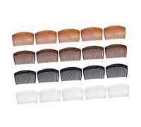 Homoyoyo 20 pièces Peigne à Cheveux Plastique Lot Dents Peignes de Coiffure Noir Transparent Marron Foncé et Marron