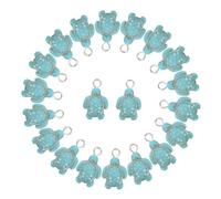Homoyoyo 20 Pièces Perles Turquoise Forme de Tortue de Mer pour Diy Charms Animaux Océaniques pour Bracelets Colliers Boucles Oreilles Porte Clés Accessoires Turquoise Synthétique pour