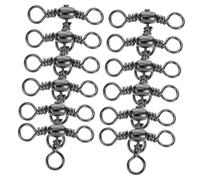Homoyoyo 20 Pièces Rotation des équipements de pêche connecteur de leurre de pêche anneaux brisés de pêche baril pivote Traque de pêche à la pêche pinces pivotantes de pêche le fer Noir