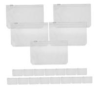 Homoyoyo 20 pièces Sachets Zippés Réutilisables PVC Transparent Pochettes pour Classeur à Anneaux Rangement Pratique pour Documents Fournitures de Bureau et Scolaire Fermeture Solide et