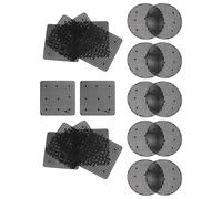 Homoyoyo 20 Pièces Tapis de Grille pour Pots de Fleurs Noirs en Plastique | Coussinets en Maille Perforée, Forme Ronde et Carrée, Réutilisables, pour Jardinière et Bonsaï