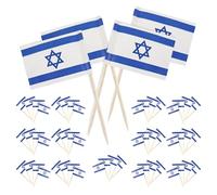 Homoyoyo 200 Bâtonnets Décoratifs Drapeau Israël pour Gâteau Fête, Pics à Nourriture Colorés, 200 Pièces pour Décoration Dessert et Apéritifs