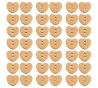 Homoyoyo 200 Boutons en Bois Forme Cœur 15 Mm - Boutons Décoratifs pour Couture et Loisirs Créatifs - Lot 200 Pièces à 2 Trous pour Scrapbooking, Accessoires Saint-valentin et Fournitures