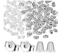 Homoyoyo 200pièces Boucles Oreilles Fermoirs Transparents Lot Pour Fabrication Bijoux Fermoirs De Sécurité Butées