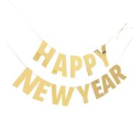 Homoyoyo 2024 Guirlande Happy New Year en Papier Résistant Bannières de Année Dorées Décoration Suspendue pour Fête du Nouvel An Intérieur et Extérieur Ensemble Festif