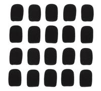 Homoyoyo 20pcs Couvertures Éponge Noires pour Microphone Casque, Accessoires Professionnels en Mousse, Forte Adaptabilité Bruit du Vent, pour Studios D'enregistrement