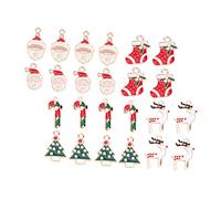 Homoyoyo 24 pièces Accessoires de Noël DIY Alliage Pendentifs Charmants pour de Bijoux et Décorations Personnalisées