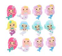 Homoyoyo 24 Pièces D'Anneaux En PVC En Forme De Sirène - Bijoux Décoratifs Colorés Pour Enfants - Parfaits Pour Et Fêtes Thématiques