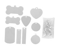 Homoyoyo 24 pièces Étiquettes Vierges Acier Inoxydable pour Animaux Pendentifs pour Chiens et Chats Accessoires pour Gravure Personnalisée pour Chiots Chats Lapins et Autres Animaux de