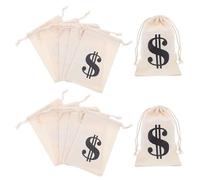 Homoyoyo 24 Pièces Lot De Sacs En Coton Avec Symboles Monétaires à Cordon Pour Fêtes Pirates Et Aventuriers Cadeaux Garçon Fille Décoration Anniversaire De Rangement