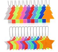 Homoyoyo 24pièces Pendentifs Réflecteurs Arbre Étoilé pour École Clés Vêtements Décoration Suspendue Et Équipement Réfléchissant