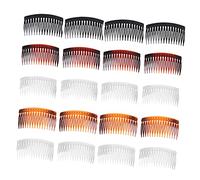 Homoyoyo 25 pièces Peignes Plastique Résistants pour Frange Lot de Noir Transparent Café Transparent Écaillé et Rouge Écaillé Peigne Massage et Compact pour Soins Capillaires Quotidiens