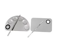 Homoyoyo 2ensembles Palette De Maquillage Acier Inoxydable Plateau De Mélange De Couleurs Pour Fond De Teint Blush Fard à Paupières Usage Cosmétique Et Nail Art