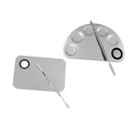 Homoyoyo 2ensembles Palette De Maquillage Pour Mélanger Le Fond De Teint Plateau De Mélange Cosmétique De Plateaux Métalliques Pour Aquarelle Et Dessin