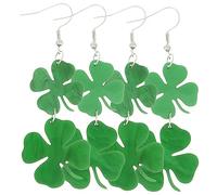 Homoyoyo 2paires Boucles Oreilles Trèfle Pendantes Bijoux Décoratifs Pour Femmes Et Filles Pour Saint-patrick Fêtes