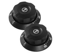 Homoyoyo 2pcs Boutons de Thermostat Universels en Plastique Noir, Commande Précise de Température 50-300 ℃, Boutons de Four et Friteuse de Remplacement D-shape