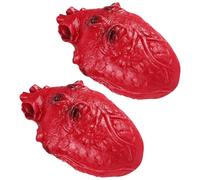Homoyoyo 2pcs Coeurs Faux en Vinyle Rouge Simulation Humaine Léger Accessoire Effrayant pour Décoration Halloween et Performance Scénique