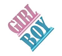 Homoyoyo 2Pcs Décorations De Table en Bois pour Révélation De Genre - Panneaux De Lettres Boy Ou Girl en Rose Et Bleu pour Shower Et Fête De Révélation De Genre