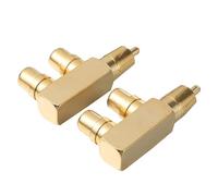 Homoyoyo 2pièces Adaptateur Répartiteur RCA Mâle vers Femelles Connecteur Audio pour Équipement Musical Prise Audio Droit 90 Degrés