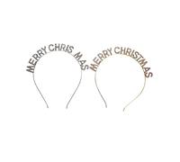 Homoyoyo 2pièces Bandeaux à Lettres Strass pour Noël Accessoires Élégants pour Cheveux Cadeaux de Coiffure pour Fêtes Bandeaux avec Inscription Joyeux Noël