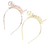 Homoyoyo 2pièces Bandeaux Décoratifs Métal Doré Et or Rose Lot De Accessoires Cheveux Pour Femmes Divorced Conçus Pour Fêtes De Divorce Et Célébrations