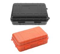 Homoyoyo 2pièces Boîte Étanche Et Antichoc De Rangement Extérieur Conteneur Scellé pour Survie Camping Randonnée Protection Outils Et Nourriture Noir Et Orange