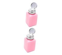 Homoyoyo 2pièces Bouteille De à Flacon Pompage Anti- Avec Couvercle Métallique Rose Pour Éliminateur De Maquillage Et Manucure
