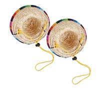 Homoyoyo 2pièces Chapeaux de Paille pour Chiens Chapeaux Mexicains Ajustables Décoratifs pour Chiens et Chats