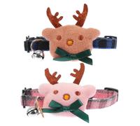 Homoyoyo 2pièces Collier De Noël Ajustable pour Chien Lot de Colliers pour Animaux De Compagnie Motif Dessin Animé Accessoire Pratique pour Chien