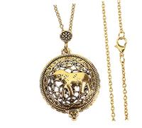 Homoyoyo 2pièces Collier Loupe Et Pendentif Éléphant Vintage à Long Cou Pour Femme Lot De Bijoux Sautoir Rétro