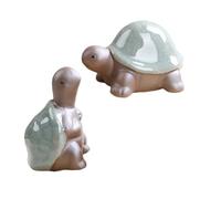 Homoyoyo 2pièces Décorations Céramique Simulées De Tortue pour Tearoom Ornements Zen pour Maison Gris