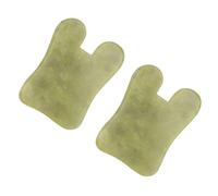 Homoyoyo 2pièces Jade Gua Sha Board Facial Massage Tool Smooth Edges Natural Stone for Improved Circulation and Skincare Absorption